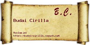 Budai Cirilla névjegykártya
